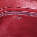 CARTIER Hand Bag Leather Bordeaux Silver Auth 183107V-19