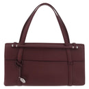 CARTIER Hand Bag Leather Bordeaux Silver Auth 183107V-13