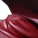 CARTIER Hand Bag Leather Bordeaux Silver Auth 183107V-11