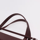 CARTIER Hand Bag Leather Bordeaux Silver Auth 183107V-8