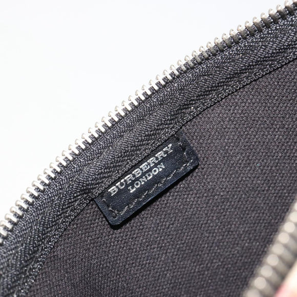 BURBERRY Nova Check Umhängetasche PVC Beige Silber Auth 183108A