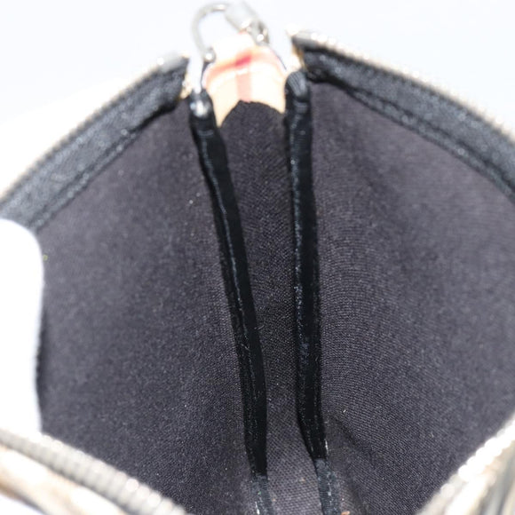 BURBERRY Nova Check Umhängetasche PVC Beige Silber Auth 183108A