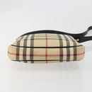 BURBERRY Nova Check Umhängetasche PVC Beige Silber Auth 183108A-5