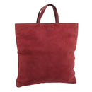 LOEWE Hand Bag Suede Red Gold Auth 183111A-1
