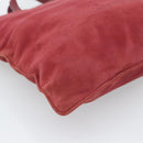 LOEWE Hand Bag Suede Red Gold Auth 183111A-16