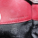 LOEWE Hand Bag Suede Red Gold Auth 183111A-12