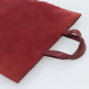LOEWE Hand Bag Suede Red Gold Auth 183111A-6