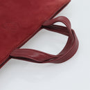 LOEWE Hand Bag Suede Red Gold Auth 183111A-7