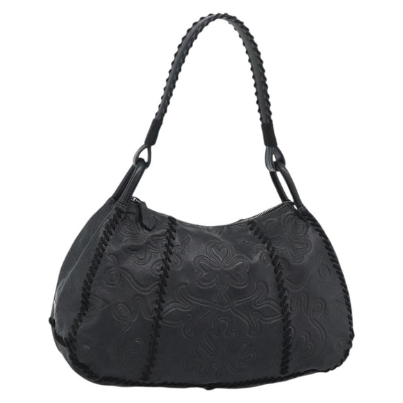 PRADA Shoulder Bag Leather Black Auth 183112SM