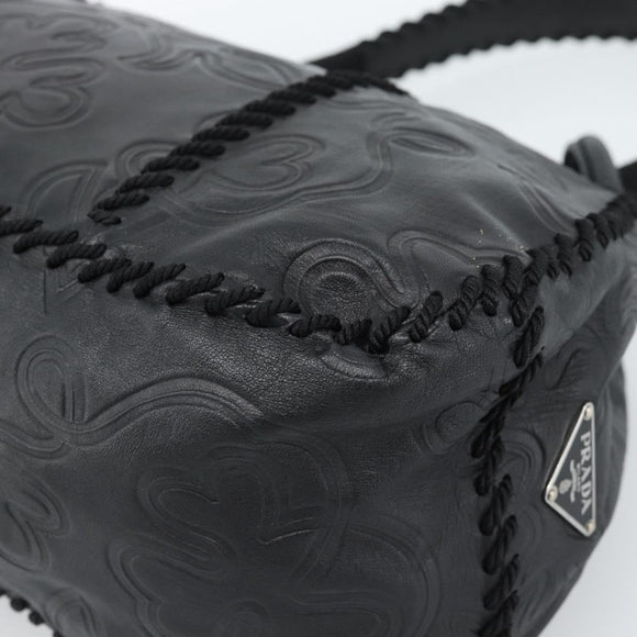 PRADA Shoulder Bag Leather Black Auth 183112SM