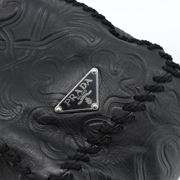 PRADA Shoulder Bag Leather Black Auth 183112SM