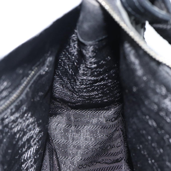 PRADA Shoulder Bag Leather Black Auth 183112SM
