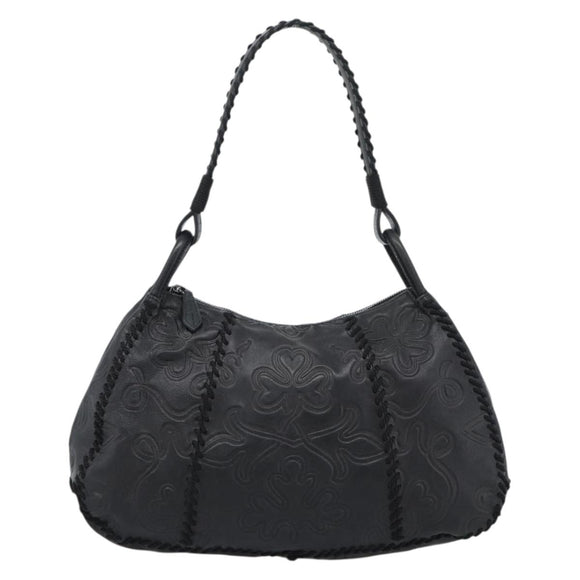 PRADA Shoulder Bag Leather Black Auth 183112SM