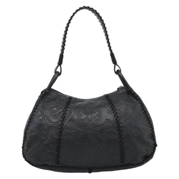 PRADA Shoulder Bag Leather Black Auth 183112SM