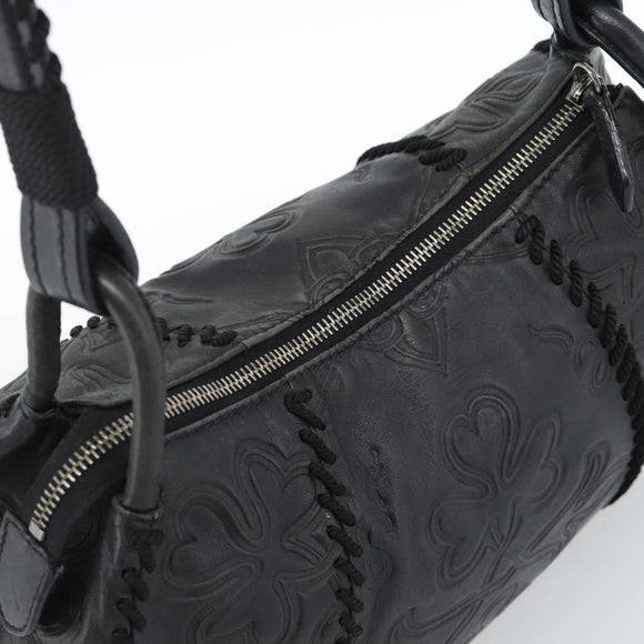 PRADA Shoulder Bag Leather Black Auth 183112SM