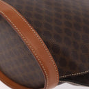 CELINE Macadam Canvas Tote Bag PVC Leather Brown Gold Auth 183115V-16