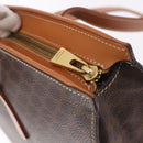 CELINE Macadam Canvas Tote Bag PVC Leather Brown Gold Auth 183115V-8