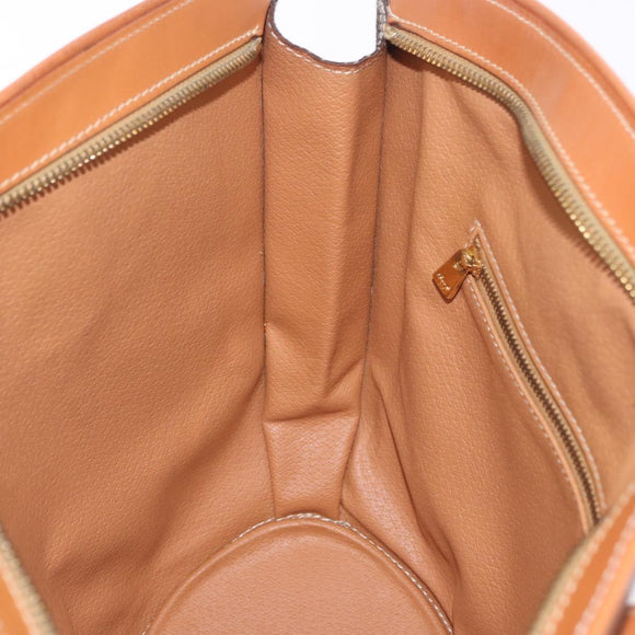 CELINE Macadam Canvas Tote Bag PVC Leather Brown Gold Auth 183115V