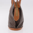 CELINE Macadam Canvas Tote Bag PVC Leather Brown Gold Auth 183115V-3