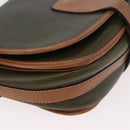 CELINE Shoulder Bag Leather Green Gold Auth 183117-14