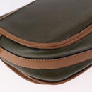 CELINE Shoulder Bag Leather Green Gold Auth 183117-16