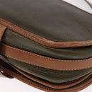 CELINE Shoulder Bag Leather Green Gold Auth 183117-9