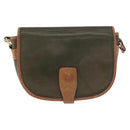 CELINE Shoulder Bag Leather Green Gold Auth 183117-13