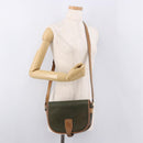 CELINE Shoulder Bag Leather Green Gold Auth 183117-24