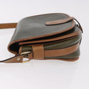 CELINE Shoulder Bag Leather Green Gold Auth 183117-4