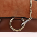 Chloe Fay Schoudertas Suède Bruin Goud Auth 183119A-14