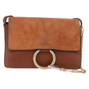 Chloe Fay Schoudertas Suède Bruin Goud Auth 183119A-2