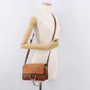 Chloe Fay Schoudertas Suède Bruin Goud Auth 183119A-24
