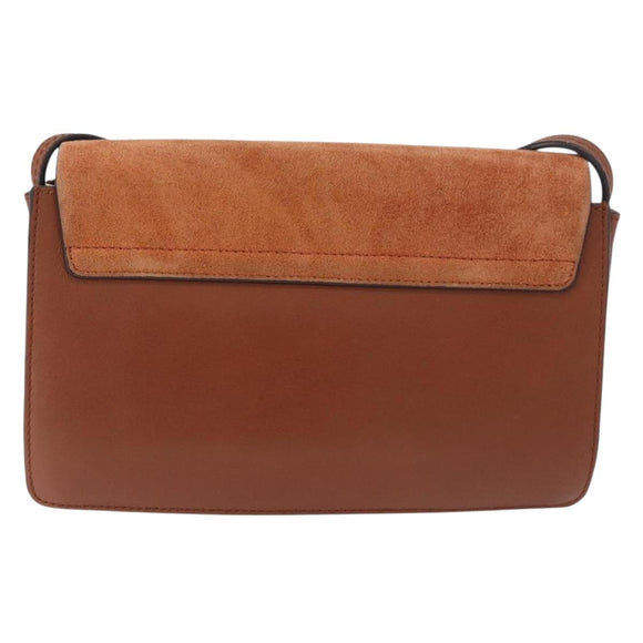 Chloe Fay Schoudertas Suède Bruin Goud Auth 183119A