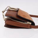 Chloe Fay Schoudertas Suède Bruin Goud Auth 183119A-4