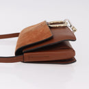 Chloe Fay Schoudertas Suède Bruin Goud Auth 183119A-5