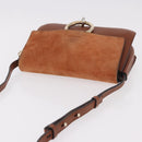 Chloe Fay Schoudertas Suède Bruin Goud Auth 183119A-6
