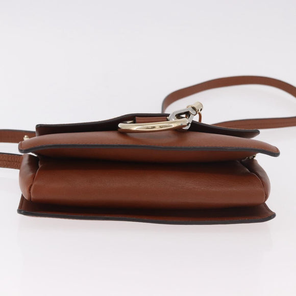 Chloe Fay Schoudertas Suède Bruin Goud Auth 183119A