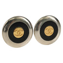 CHANEL COCO Mark Earring metal Silver tone CC Auth 183120M-1
