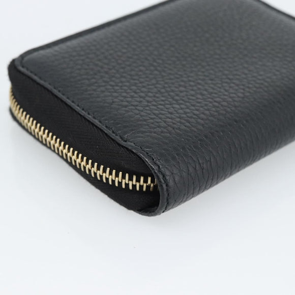 GUCCI Soho Coin Purse Leather Outlet Black Gold 598009 Auth 183123M