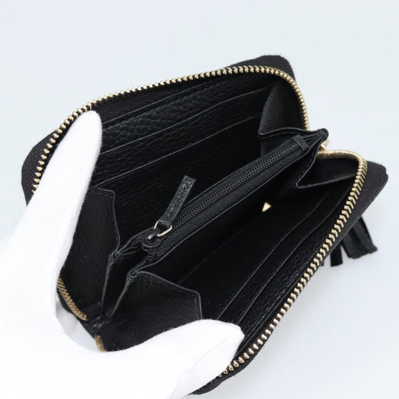 GUCCI Soho Coin Purse Leather Outlet Black Gold 598009 Auth 183123M