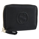 GUCCI Soho Coin Purse Leather Outlet Black Gold 598009 Auth 183123M-1