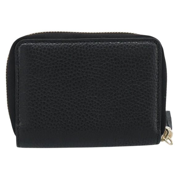 GUCCI Soho Coin Purse Leather Outlet Black Gold 598009 Auth 183123M