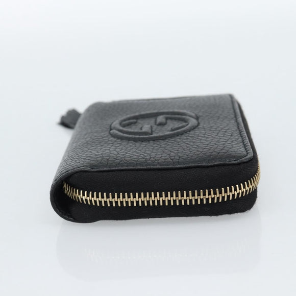 GUCCI Soho Coin Purse Leather Outlet Black Gold 598009 Auth 183123M