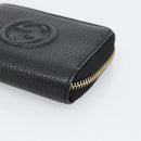GUCCI Soho Coin Purse Leather Outlet Black Gold 598009 Auth 183123M-7