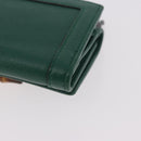 GUCCI Horsebit Compact Wallet Leather Green Gold 659632 Auth 183124M-16