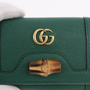 GUCCI Horsebit Compact Wallet Leather Green Gold 659632 Auth 183124M-17