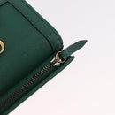 GUCCI Horsebit Compact Wallet Leather Green Gold 659632 Auth 183124M-9