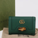 GUCCI Horsebit Compact Wallet Leather Green Gold 659632 Auth 183124M-12