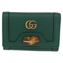 GUCCI Horsebit Compact Wallet Leather Green Gold 659632 Auth 183124M-13