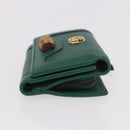 GUCCI Horsebit Compact Wallet Leather Green Gold 659632 Auth 183124M-3